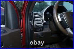 8pc Interior Air vent Center Console Cover Trim for Ford F150 2016+ Carbon Fiber