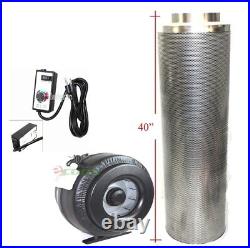8x 40 Carbon Filter & 720 CFM 8 Inline Fan Air Blower Odor Control Scrubber