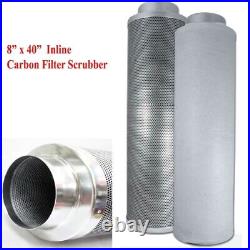 8x 40 Carbon Filter & 720 CFM 8 Inline Fan Air Blower Odor Control Scrubber