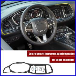 9x Carbon Fiber Set Center Console Dash Cover Trim Kit for Dodge Challenger 15+