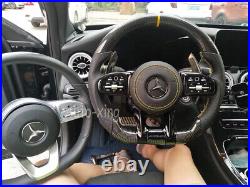 AMG Carbon Fiber Flat Steering Wheel for Mercedes-Benz AMG GLE S63 C63 CLA