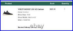 Adidas Yeezy Boost 350 V2 Carbon Size 10 BRAND NEW ORDER CONFIRMED