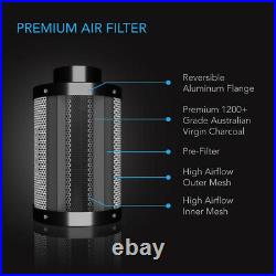 Air Filtration Kit 6, Inline Fan Carbon Filter and Ducting Combo for Grow Tents