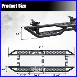 Armor Running Boards for 2018-2024 Jeep Wrangler JL 4 Door Nerf Bar Side Steps