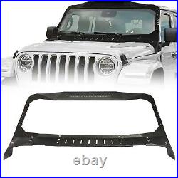 Armor Windshield Frame Cover Visor Cowl with LED Lights For Jeep Wrangler JL 18-24