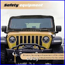 Armor Windshield Frame Cover Visor Cowl with LED Lights For Jeep Wrangler JL 18-24