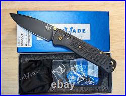 Benchmade Bugout 535BK-2 Carbon Fiber Elite Black S30V Blade? Gold Upgrades NIB