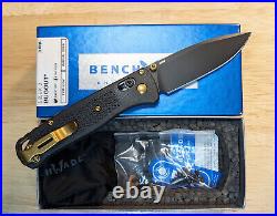 Benchmade Bugout 535BK-2 Carbon Fiber Elite Black S30V Blade? Gold Upgrades NIB