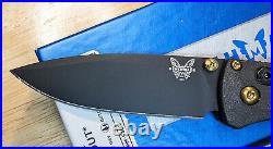 Benchmade Bugout 535BK-2 Carbon Fiber Elite Black S30V Blade? Gold Upgrades NIB