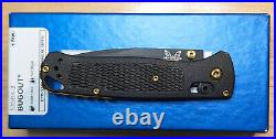 Benchmade Bugout 535BK-2 Carbon Fiber Elite Black S30V Blade? Gold Upgrades NIB