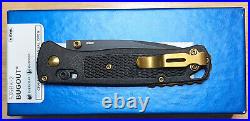 Benchmade Bugout 535BK-2 Carbon Fiber Elite Black S30V Blade? Gold Upgrades NIB