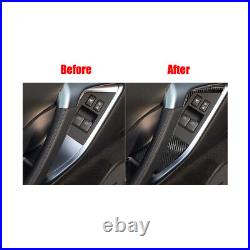 Black Carbon Fiber Car Window Switch Panel Trim Cover For Nissan GT-R R35 08-16