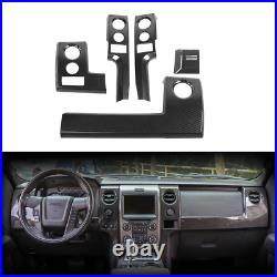 Black Carbon Fiber Center Console Dashboard Panel Cover Trim for Ford F150 09-14