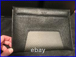 Brand New Aznom Italy Real Carbon Fiber Black Leather Bag Pouch Wallet case