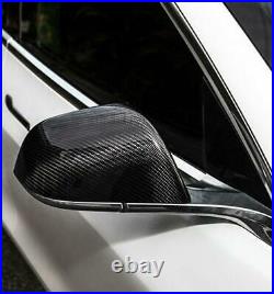 Brand New Real Carbon Fiber Car Side Mirror Cover Caps For 2017-2021 Tesla Model