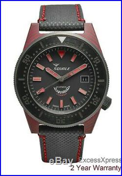 Brand New Squale 1521 T183 CARBON 60 ATMOS DIVER 600M RED Watch Warranty