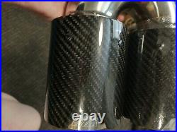 Brand New bmw M rolled polished carbon fiber exhaust tips pair of two dual tips