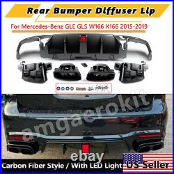 Bs Style Rear Diffuser For Mercedes GLE GLS W166 X166 AMG 2016-2019 Carbon Look