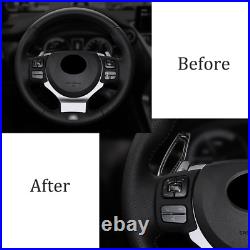 Carbon Fiber Black Steering Wheel Paddle Shift Extension Trim For Lexus IS NX RC