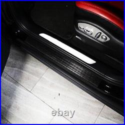 Carbon Fiber Car Door Sill Protector Plate Cover Trim For 14-20 Porsche Macan