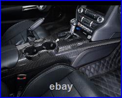 Carbon Fiber Central Control Gear Shift Panel Cover Trim for Ford Mustang 2015+