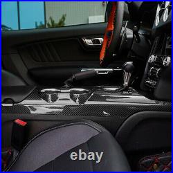 Carbon Fiber Central Control Gear Shift Panel Cover Trim for Ford Mustang 2015+