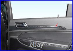 Carbon Fiber Dashboard Panel+Door Handle Cover Trim For Jeep Grand Cherokee 11+