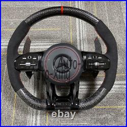 Carbon Fiber Flat Steering Wheel for Mercedes-Benz AMG GLE S63 C63 G550 2002+
