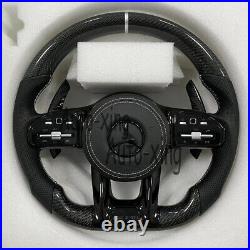 Carbon Fiber Flat Steering Wheel for Mercedes-Benz AMG GLE S63 C63 G550 2002+