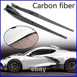 Carbon Fiber For 20202023 Corvette C8 Side Skirts Extension Lip Rocker Panel US