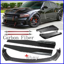 Carbon Fiber For Dodge Challenger Front Bumper Spoiler Rear Side Skirt Splitter