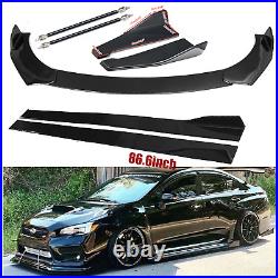 Carbon Fiber Front Bumper Spoiler+Side Skirt+Rear LipS For Subaru WRX STI W