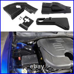 Carbon Fiber Full Set Engine Hood Side Dust Cover Kit for Dodge Challenger 2015+