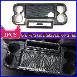 Carbon Fiber Gear Water Cup Holder Panel Cover Trim For Toyota Sienna 2021-2024