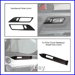 Carbon Fiber Inner Full Decor Center Console Cover Bezel For Ford Mustang 2015+