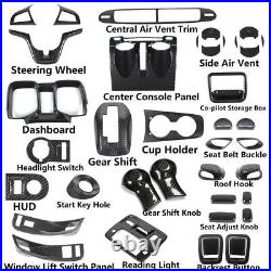 Carbon Fiber Interior Console Cover Trim Accessories For Chevy Camaro 2012-15