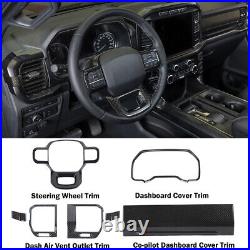 Carbon Fiber Interior Dashboard Decoration Trim For Ford F150 2021+ Accessories