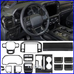 Carbon Fiber Interior Decor Trim Cover Kit For Ford F150 2021+ Accessories 16pc