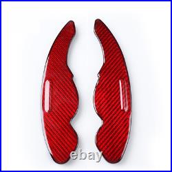 Carbon Fiber Red Steering Wheel Shifter Paddle Trim For Jaguar XF XE XJ F-PACE