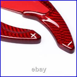 Carbon Fiber Red Steering Wheel Shifter Paddle Trim For Jaguar XF XE XJ F-PACE