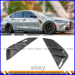 Carbon Fiber Replacement Front Fender Side Vent Cover Trim For 21-23 Bmw G80 M3