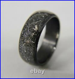 Carbon Fiber Ring with Gibeon Meteorite inlay Made in USA Sizes 4-16
