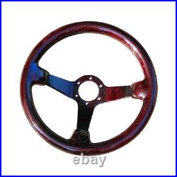 Carbon Fiber Steering Wheel Racing Drift Car Golssy 350mm 14 6 Holes Bolt Red