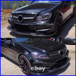 Carbon Fiber Style Front Bumper Splitter Lip For Mercedes W204 Sport 2011-2014