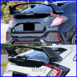 Carbon Look For 2016-2021 Honda Civic Hatchback 5Dr R Style Rear Trunk Spoiler