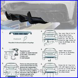 Carbon Look Rear Bumper Diffuser Add-On Fin Lip For Corvette C8 2020-23 Z51 STG