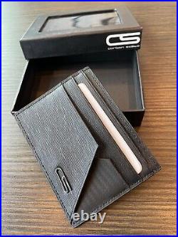 Carbon Sesto Handmade Leather Credit Card Holder / Slim Credit Card Wallet