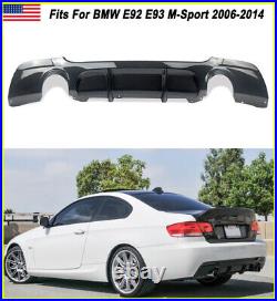 Carbon Style Dual Exhuast Rear Diffuser For BMW E92 E93 335i M-Sport 2006-2014