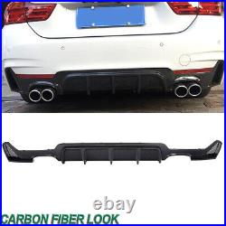 Carbon Style For BMW F32 F33 F36 M Sport Rear Diffuser Lip Quad Out 2014-2018