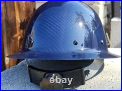 Carbon fiber hard hat full brim Blue ANSI/ISEA Certified